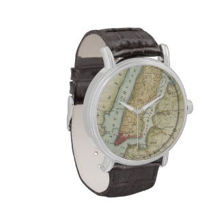 Vintage Map of New York City (1869) Wrist Watch