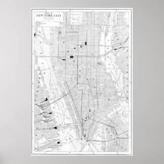 Vintage Map of New York City (1911) Posters