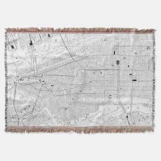 Vintage Map of New York City (1911) Throw Blanket