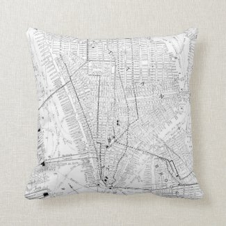 Vintage Map of New York City (1911) Throw Pillow