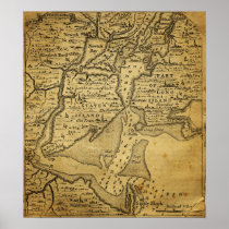 Vintage Map of New York Poster