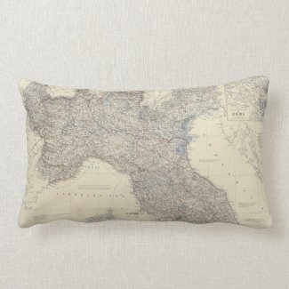 Vintage Map of Northern Italy (1861) Pillow
