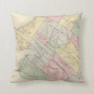 Vintage Map of Oakland California (1878) Pillow