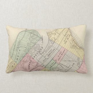 Vintage Map of Oakland California (1878) Throw Pillow