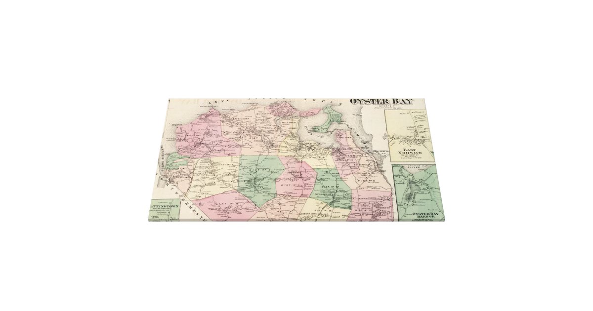 Vintage Map of Oyster Bay New York (1873) Canvas Print Zazzle