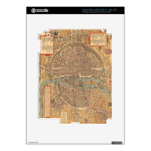 Vintage Map of Paris (1575) iPad 3 Skin