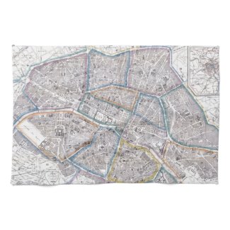 Vintage Map of Paris (1865) Kitchen Towels