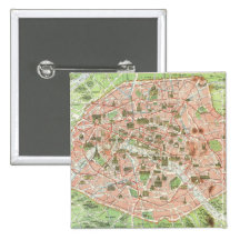 Vintage Map of Paris (1920) Pin
