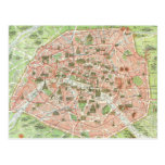 Vintage Map of Paris (1920) Post Cards