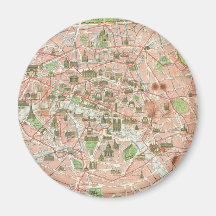 Vintage Map of Paris (1920) Refrigerator Magnet