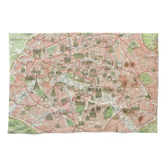 Vintage Map of Paris (1920) Towels