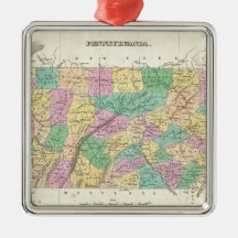 Vintage Map of Pennsylvania (1827) Ornaments
