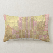 Vintage Map of Philadelphia (1846) Throw Pillow