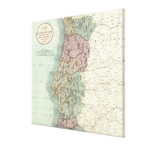 Vintage Map of Portugal (1801) Canvas Print
