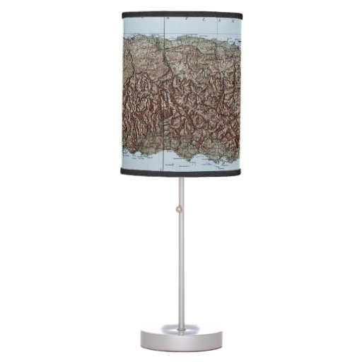 Vintage Map of Puerto Rico (1952) Desk Lamps Zazzle