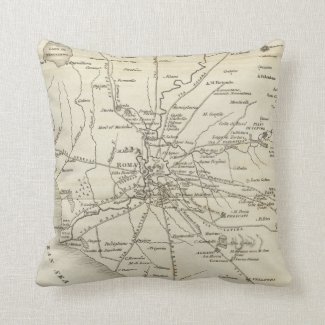 Vintage Map of Rome Italy (1821) Pillows