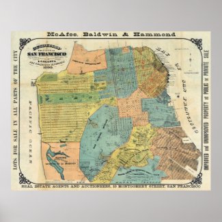 Vintage Map of San Francisco (1890) Poster