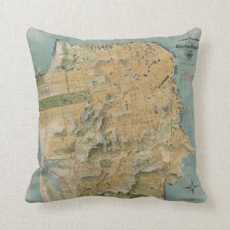 Vintage Map of San Francisco (1915) Pillow
