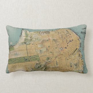 Vintage Map of San Francisco (1915) Throw Pillows