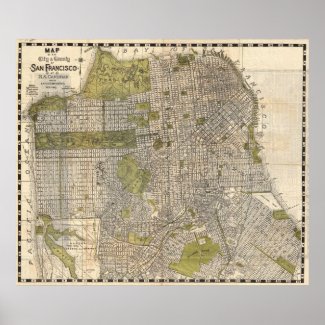 Vintage Map of San Francisco (1932) Print