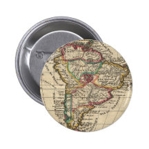Vintage Map of South America (1747) Pinback Buttons