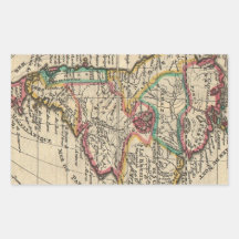 Vintage Map of South America (1747) Rectangle Stickers