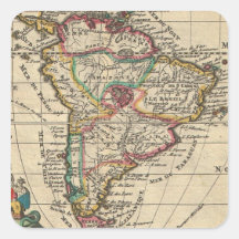 Vintage Map of South America (1747) Stickers
