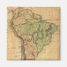 Vintage Map of South America (1821) Refrigerator Magnet