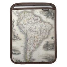Vintage Map of South America (1850) Sleeves For iPads