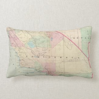 Vintage Map of Southern California (1874) Throw Pillow