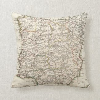 Vintage Map of Spain (1775) Pillow