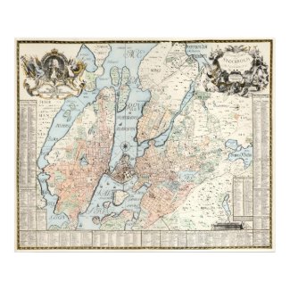 Vintage Map of Stockholm (1733) Print