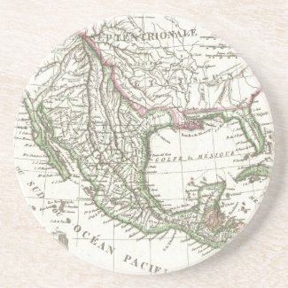 Vintage Map of Texas and Mexico Territories (1810) Coaster