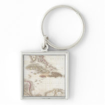Vintage map of the Caribbean Sea Key Chain