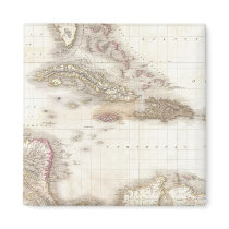 Vintage map of the Caribbean Sea Refrigerator Magnet