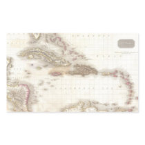 Vintage map of the Caribbean Sea Stickers