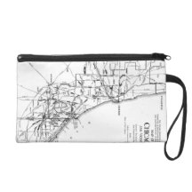 Vintage Map of The Chicago Railroad Network (1913) Wristlet Clutches