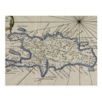 Vintage Map of The Dominican Republic (1750) postcards