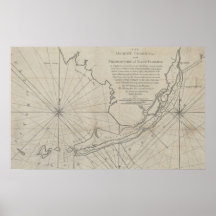 Vintage Map of The Florida Keys (1771) (2) Posters