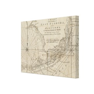 Vintage Map of The Florida Keys (1771) Stretched Canvas Prints
