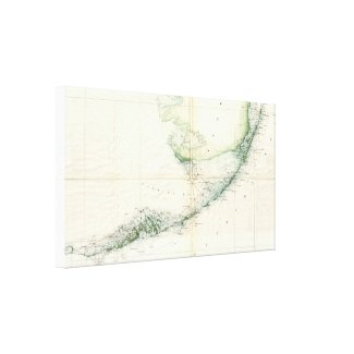 Vintage Map of The Florida Keys (1859) Gallery Wrap Canvas