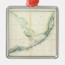 Vintage Map of The Florida Keys (1859) Ornament