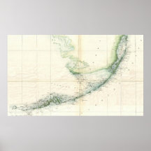 Vintage Map of The Florida Keys (1859) Print
