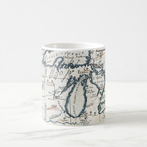 Vintage Map of The Great Lakes (1696) Coffee Mug