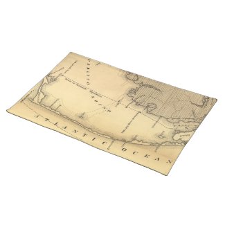 Vintage Map of The Outer Banks (1862) Placemats