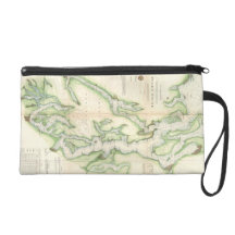 Vintage Map of The Puget Sound (1867) Wristlet Purse
