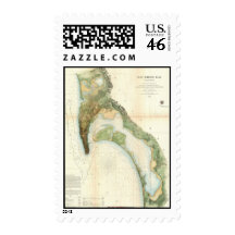 Vintage Map of The San Diego Bay (1857) Postage Stamps