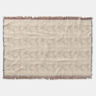 Vintage Map of The World (1799) Throw Blanket