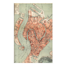 Vintage Map of Venice Italy (1920) Personalized Stationery