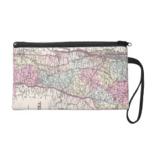 Vintage Map of Vermont (1855) Wristlet Purse